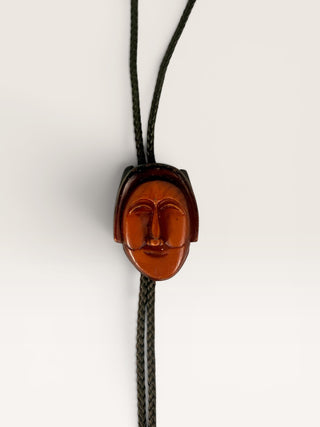Vintage Korean Hahoe Mask Bolo Tie