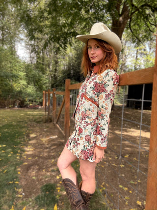 Letting Me Down Jacquard Tapestry Mini Skirt