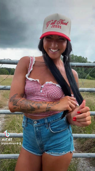 Manda Leigh Y'all Need Jesus Trucker Hat