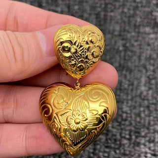18k Gold Annie Double Heart Earrings