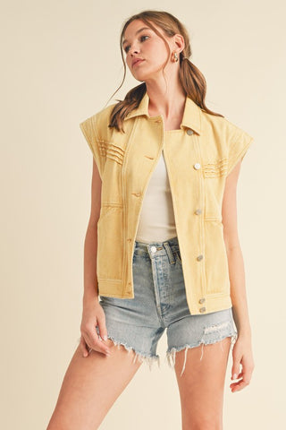 Tatum Washed Denim Vest