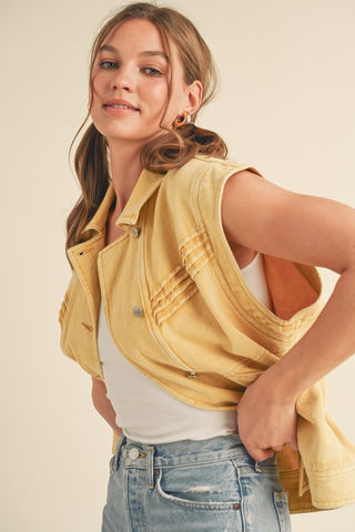 Tatum Washed Denim Vest