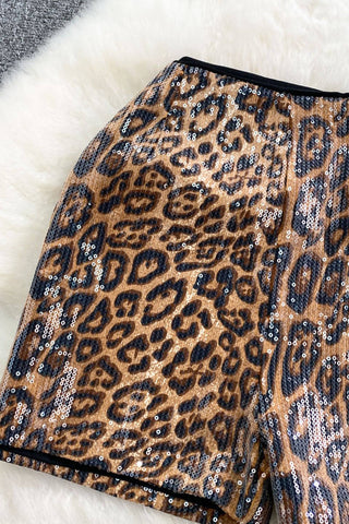 Wild One Sequin Leopard Shorts