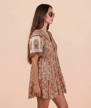 In Bloom Mini Dress Natural