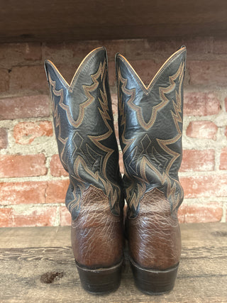Lucchese Bull Neck Leather Men’s Cowboy Boots Size 11 Wide