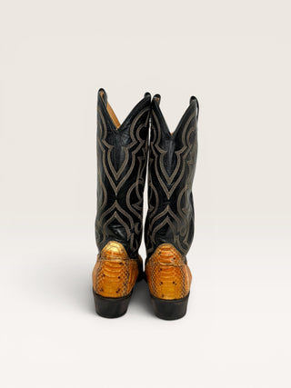 Tony Lama Genuine Python Cowboy Boots Size Men's 8 / Women's 9.5