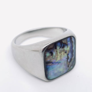 Inlaid Shell Stainless Steel Ring