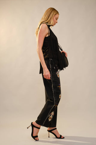 Soñora Embroidered Fringe Jeans