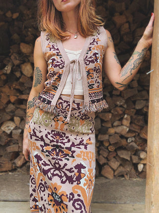 Smoke On The Water Tie Front Sweater Vest