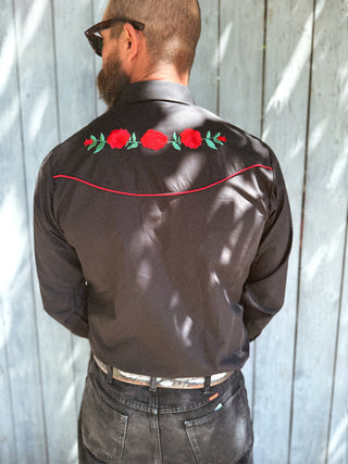 Ely Cattleman Rose Embroidery Western Snap Up Shirt