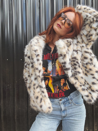 Rock Of Ages Leopard Faux Fur Jacket