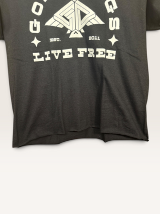 Gold Dogs Live Free Chop Shop Simple V-Neck T-Shirt