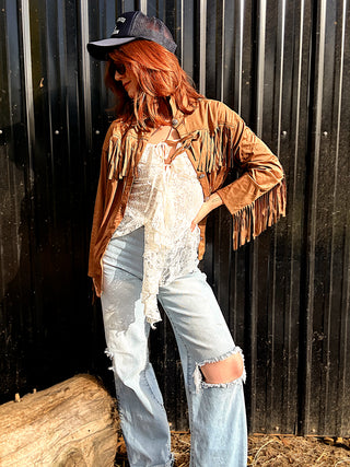 Wish You Didn't Know Fringe Shacket