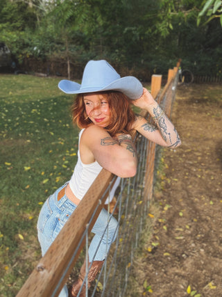 Cattleman Wool Felt Cowboy Hat Light Blue