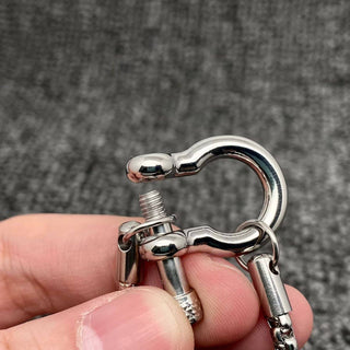 18K Gold Plated Stainless Steel Horseshoe Shackle Charm Necklace