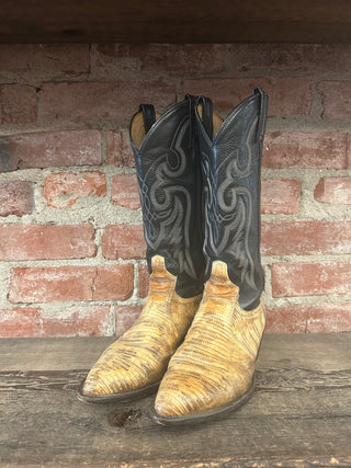 Tony Lama Tegu Lizard Women's Cowboy Boots Size 8.5