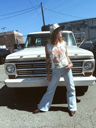 Stevie Wide Leg Mid Rise Denim