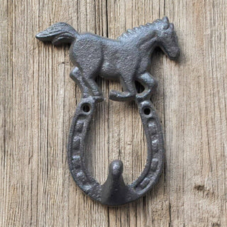 Horse And Horseshoe Cast Iron Hook