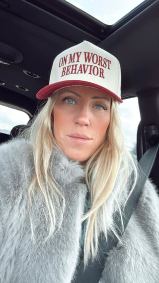 On My Worst Behavior Trucker Hat