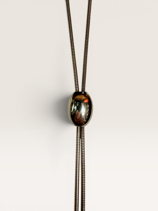 Stainless Steel Oval Necklace Bolo Tie