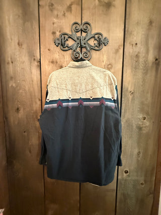 Men’s Vintage XL Roper Border Snap Up Shirt