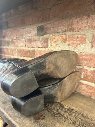 Lucchese Bull Neck Leather Men’s Cowboy Boots Size 11 Wide