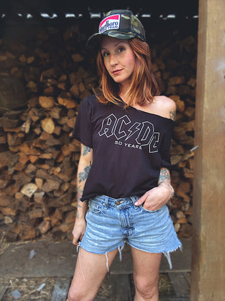 Chop Shop ACDC Anniversary  Crop Top T-shirt