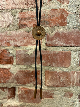 Brass Cowboy Sombrero Bolo Tie