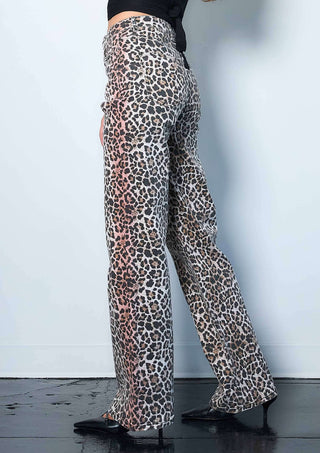Leopard Wide Leg Jeans