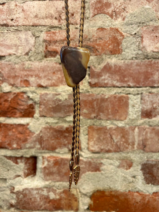 Banded Agate Braided Bolo Tie