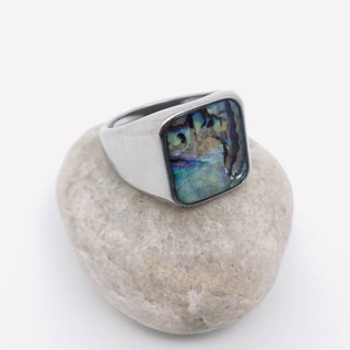 Inlaid Shell Stainless Steel Ring