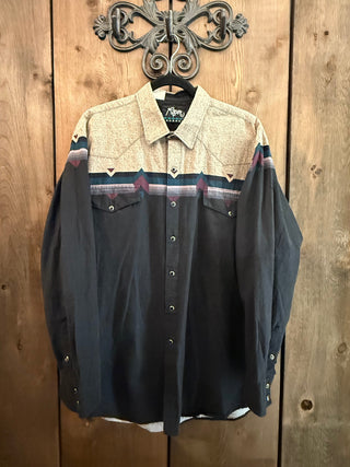 Men’s Vintage XL Roper Border Snap Up Shirt