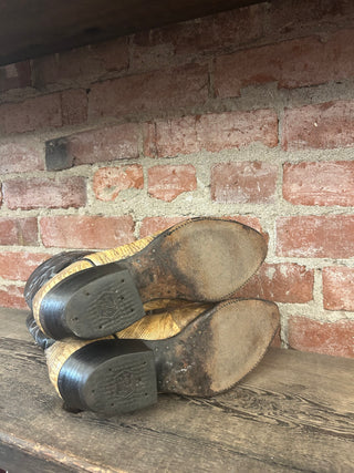 Tony Lama Tegu Lizard Women's Cowboy Boots Size 8.5