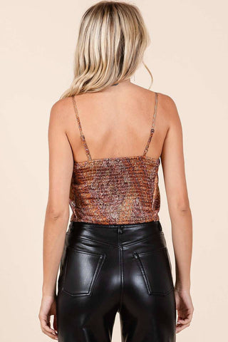 Into The Sky Cowl Neck Crop Tank Top