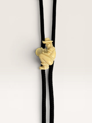 Vintage Miner of Bone Bolo Tie