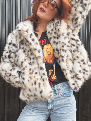 Rock Of Ages Leopard Faux Fur Jacket