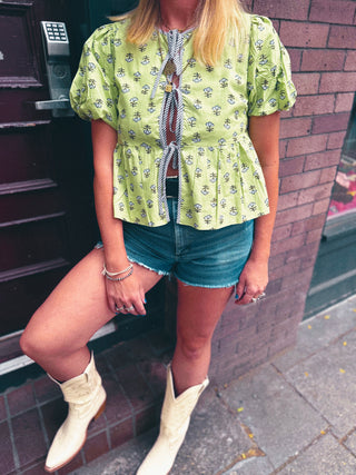 Janessa Tie Front Top