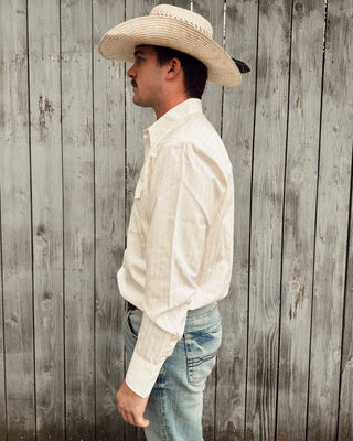 Wrangler Western Long Sleeve Western Snap Dobby Stripe Shirt
