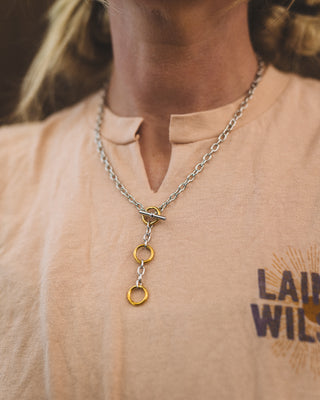 18k Round Town Adjustable Lariat Necklace