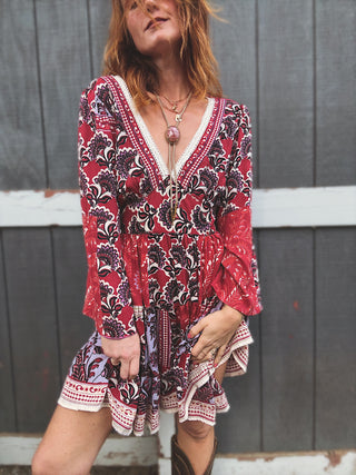 Flower Child Bell Sleeve Dress