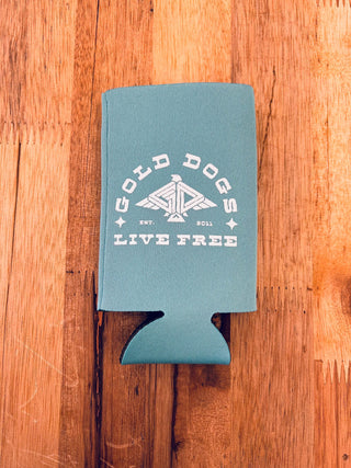 Gold Dogs Slim Can Koozie