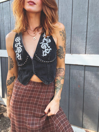 Cherry Bomb Denim Vest