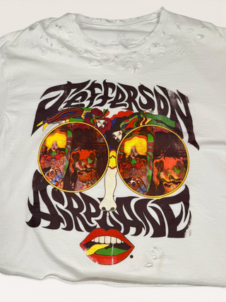 Jefferson Airplane Distressed Crop Chop Shop Tee