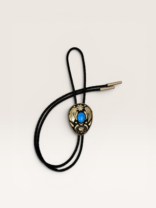 Southwestern Style Ornamental Turquoise Bolo Tie