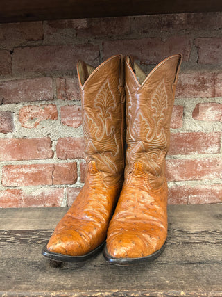 Carlos Ostrich Men’s Cowboy Boots Size 12
