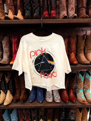 Chop Shop Pink Floyd Prism Circle Cropped Tee
