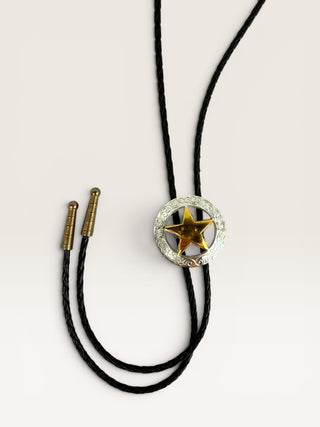 Vintage Silver and Gold Star Bolo Tie