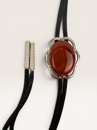 Red Jasper in Silver Bolo Tie