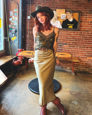 Dream On Satin Midi Skirt