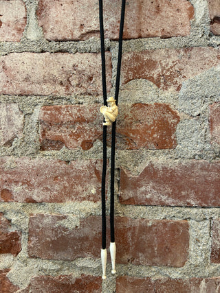 Gold Panner Carving Bolo Tie